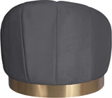 Shelly Velvet Contemporary Chair - Elegant Shell Design with Brushed Gold Base for Modern Spaces