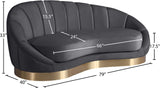 Shelly Contemporary Chaise Lounge with Unique Shell Shape and Brushed Gold Base for Stylish Spaces