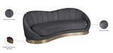 Shelly Contemporary Sofa with Unique Shell Shape and Gold Stainless Steel Base for Modern Spaces