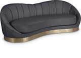 Shelly Contemporary Sofa with Unique Shell Shape and Gold Stainless Steel Base for Modern Spaces