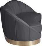 Shelly Contemporary Sofa with Unique Shell Shape and Gold Stainless Steel Base for Modern Spaces