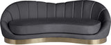 Shelly Contemporary Sofa with Unique Shell Shape and Gold Stainless Steel Base for Modern Spaces