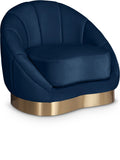 Shelly Velvet Contemporary Chair - Elegant Shell Design with Brushed Gold Base for Modern Spaces