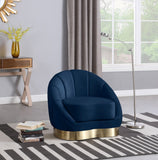 Shelly Velvet Contemporary Chair - Elegant Shell Design with Brushed Gold Base for Modern Spaces