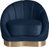 Shelly Velvet Contemporary Chair - Elegant Shell Design with Brushed Gold Base for Modern Spaces