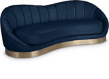 Shelly Contemporary Sofa with Unique Shell Shape and Gold Stainless Steel Base for Modern Spaces