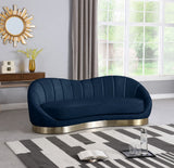 Shelly Contemporary Sofa with Unique Shell Shape and Gold Stainless Steel Base for Modern Spaces