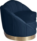 Shelly Contemporary Sofa with Unique Shell Shape and Gold Stainless Steel Base for Modern Spaces