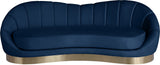 Shelly Contemporary Sofa with Unique Shell Shape and Gold Stainless Steel Base for Modern Spaces