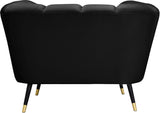Beaumont Velvet Modern Chair – Luxurious Black Upholstery with Gold-Tipped Legs & Deep Tufting Comfort