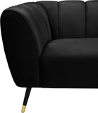 Beaumont Velvet Modern Chair – Luxurious Black Upholstery with Gold-Tipped Legs & Deep Tufting Comfort