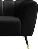 Beaumont Velvet Modern Chair – Luxurious Black Upholstery with Gold-Tipped Legs & Deep Tufting Comfort