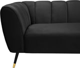 Beaumont Velvet Sofa - Luxurious Black Upholstery with Gold-Tipped Legs & Deep Tufted Comfort Design