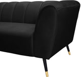 Beaumont Velvet Sofa - Luxurious Black Upholstery with Gold-Tipped Legs & Deep Tufted Comfort Design