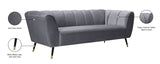 Beaumont Velvet Sofa - Luxurious Black Upholstery with Gold-Tipped Legs & Deep Tufted Comfort Design