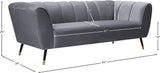 Beaumont Velvet Sofa - Luxurious Black Upholstery with Gold-Tipped Legs & Deep Tufted Comfort Design