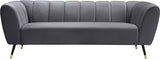 Beaumont Velvet Sofa - Luxurious Black Upholstery with Gold-Tipped Legs & Deep Tufted Comfort Design