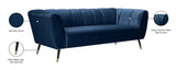 Beaumont Velvet Sofa - Luxurious Black Upholstery with Gold-Tipped Legs & Deep Tufted Comfort Design