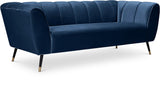 Beaumont Velvet Sofa - Luxurious Black Upholstery with Gold-Tipped Legs & Deep Tufted Comfort Design