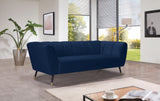 Beaumont Velvet Sofa - Luxurious Black Upholstery with Gold-Tipped Legs & Deep Tufted Comfort Design