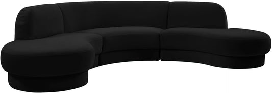 Rosa Velvet Three-Piece Sectional Sofa β Stylish Comfort for Modern Living Rooms and Spaces