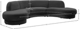 Rosa Velvet Three-Piece Sectional Sofa – Stylish Comfort for Modern Living Rooms and Spaces