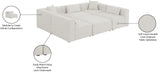 Cube Modular Sectional Sofa - Elegant Linen Textured Design for Customizable Comfort & Style