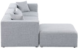 Cube Modular Sectional Sofa - Elegant Cream Linen Fabric with Customizable Configurations & Style