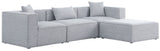 Cube Modular Sectional Sofa - Elegant Cream Linen Fabric with Customizable Configurations & Style