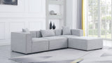 Cube Modular Sectional Sofa - Elegant Cream Linen Fabric with Customizable Configurations & Style