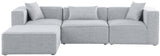 Cube Modular Sectional Sofa - Elegant Cream Linen Fabric with Customizable Configurations & Style
