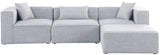 Cube Modular Sectional Sofa - Elegant Cream Linen Fabric with Customizable Configurations & Style