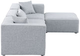 Cube Modular Sectional Sofa - Elegant Cream Linen Fabric with Customizable Configurations & Style