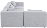 Cube Modular Sectional Sofa - Elegant Cream Linen Fabric with Customizable Configurations & Style
