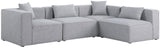 Cube Modular Sectional Sofa - Elegant Cream Linen Fabric with Customizable Configurations & Style
