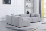 Cube Modular Sectional Sofa - Elegant Cream Linen Fabric with Customizable Configurations & Style