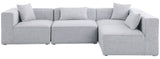 Cube Modular Sectional Sofa - Elegant Cream Linen Fabric with Customizable Configurations & Style