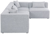 Cube Modular Sectional Sofa - Elegant Cream Linen Fabric with Customizable Configurations & Style