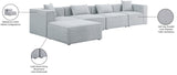 Cube Modular Sectional Sofa - Elegant Cream Linen Fabric with Customizable Configurations & Style