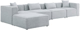 Cube Modular Sectional Sofa - Elegant Cream Linen Fabric with Customizable Configurations & Style