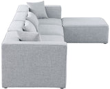 Cube Modular Sectional Sofa - Elegant Cream Linen Fabric with Customizable Configurations & Style