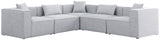 Cube Modular Sectional Sofa - Elegant Cream Linen Fabric with Customizable Configurations & Style
