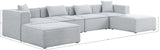 Cube Modular Sectional Sofa - Elegant Cream Linen Fabric with Customizable Configurations & Style