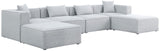 Cube Modular Sectional Sofa - Elegant Cream Linen Fabric with Customizable Configurations & Style