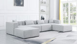 Cube Modular Sectional Sofa - Elegant Cream Linen Fabric with Customizable Configurations & Style