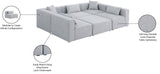 Cube Modular Sectional Sofa - Elegant Cream Linen Fabric with Customizable Configurations & Style