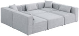 Cube Modular Sectional Sofa - Elegant Cream Linen Fabric with Customizable Configurations & Style