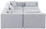 Cube Modular Sectional Sofa - Elegant Cream Linen Fabric with Customizable Configurations & Style