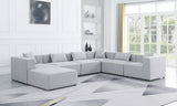 Cube Modular Sectional Sofa - Elegant Cream Linen Fabric with Customizable Configurations & Style