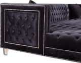 Moda Luxurious Contemporary 3-Piece Sectional Sofa with Double Chaise and Acrylic Lucite Legs
